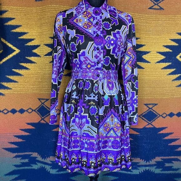 Vintage 60’s Tracy Petites Psychedelic Mini Dress. Mod Go-Go. Rare. Small. - Picture 1 of 16